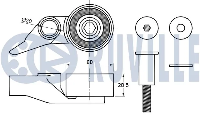 CFR500136 Caffaro Ролик натягувач