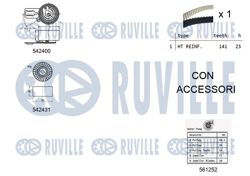5503581 Ruville Ремінь ГРМ, комплект