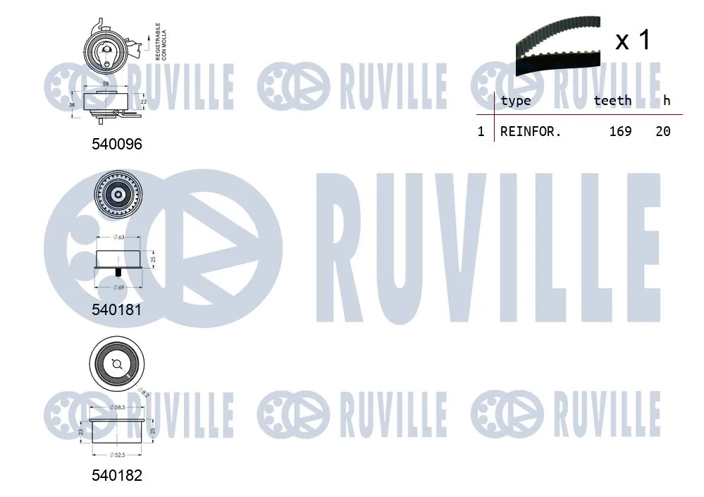 550002 Ruville Ремінь ГРМ, комплект