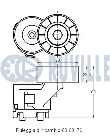 541224 Ruville Ролик натяжителя ременя агрегатів