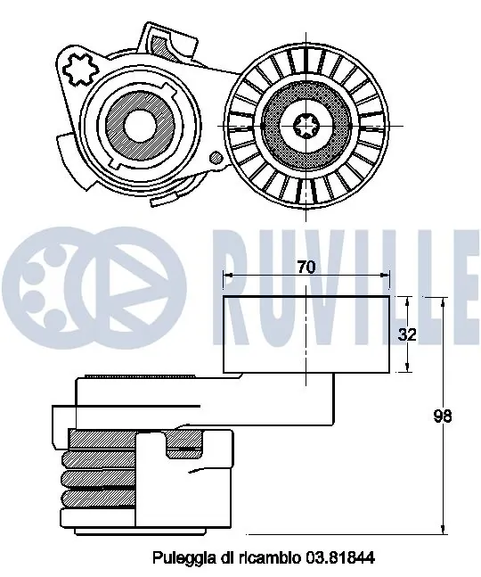 Натяжний ролик CFR500154 Caffaro