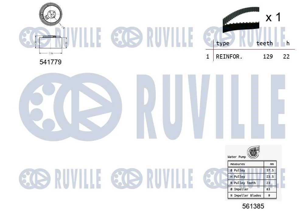 5502642 Ruville Ремінь ГРМ, комплект