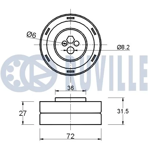 540284 Ruville Ролик натягувач