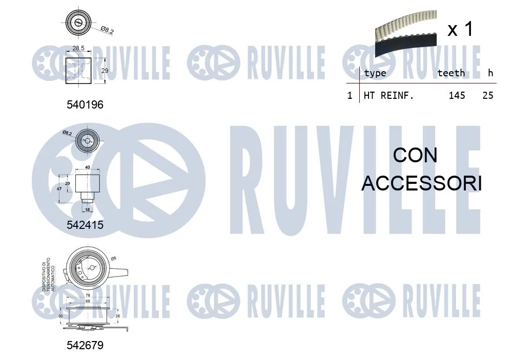 550376 Ruville Ремінь ГРМ, комплект