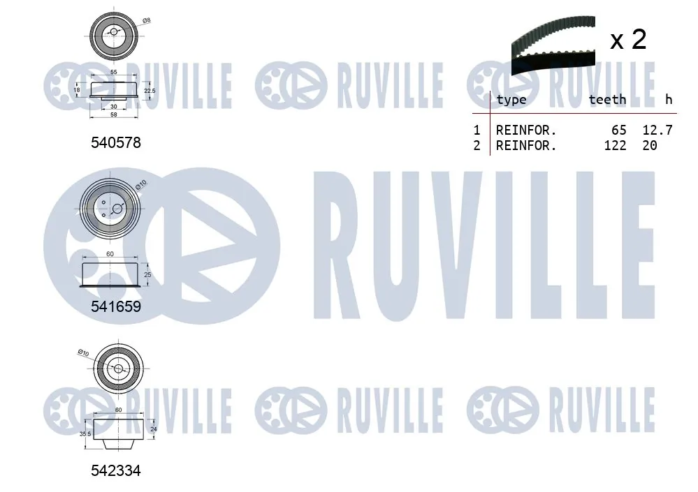 550425 Ruville Ремінь ГРМ, комплект
