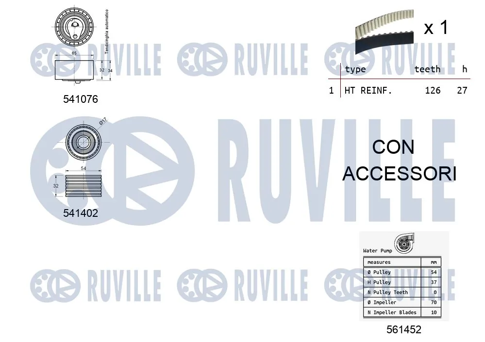 5502781 Ruville Ремінь ГРМ, комплект
