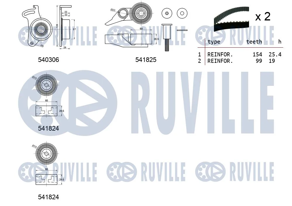 550301 Ruville Ремінь ГРМ, комплект