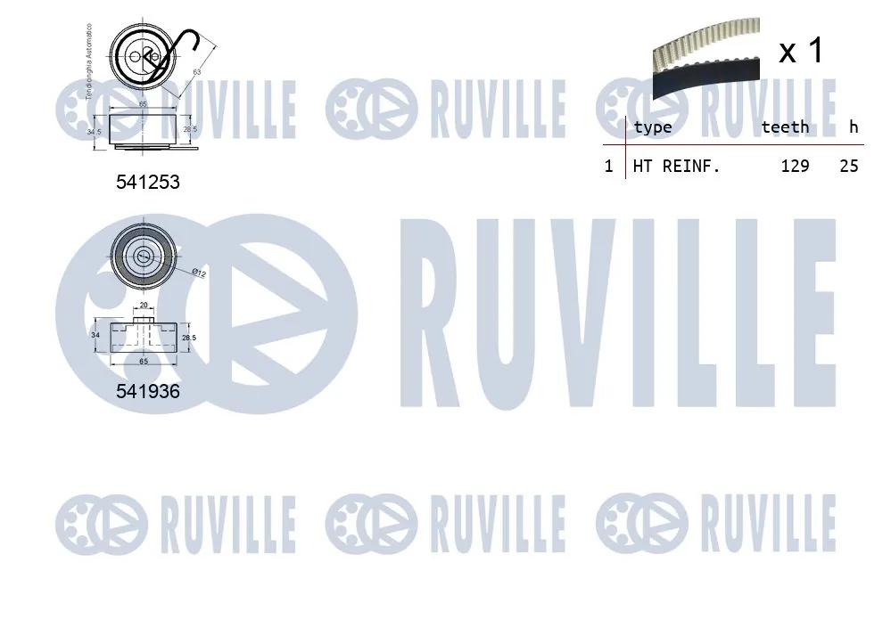 550123 Ruville Ремінь ГРМ, комплект