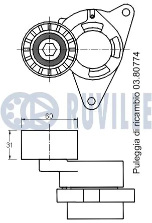 541800 Ruville Ролик натяжителя ременя агрегатів