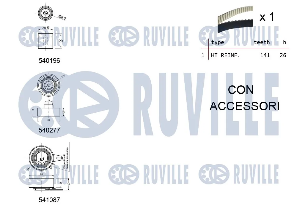 550504 Ruville Ремінь ГРМ, комплект