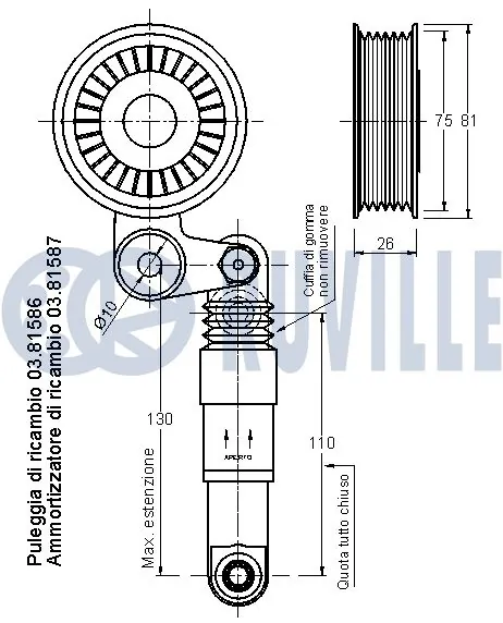 542286 Ruville Ролик натяжителя ременя агрегатів
