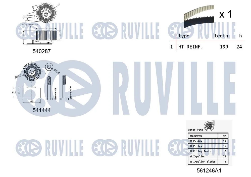 5502601 Ruville Ремінь ГРМ, комплект