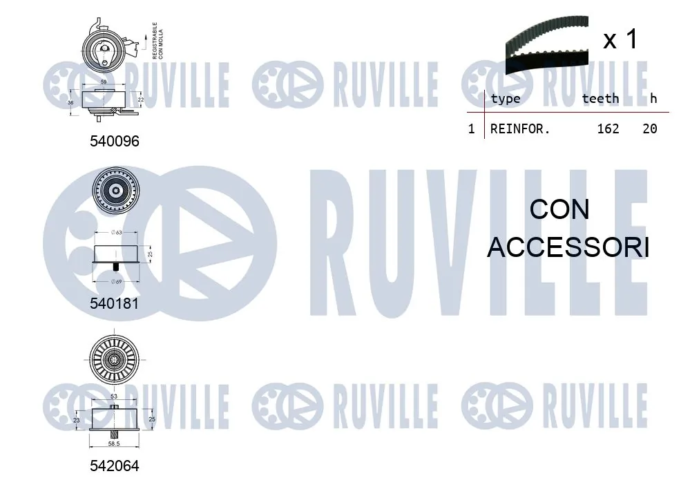 550317 Ruville Ремінь ГРМ, комплект