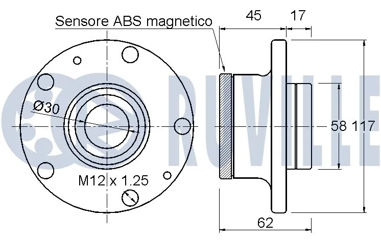 Купити 52056182 Fiat/Alfa/Lancia Підшипник ступиці колеса