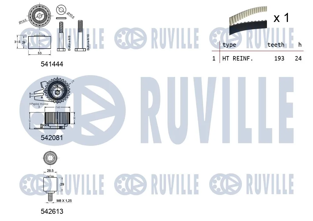 550389 Ruville Ремінь ГРМ, комплект