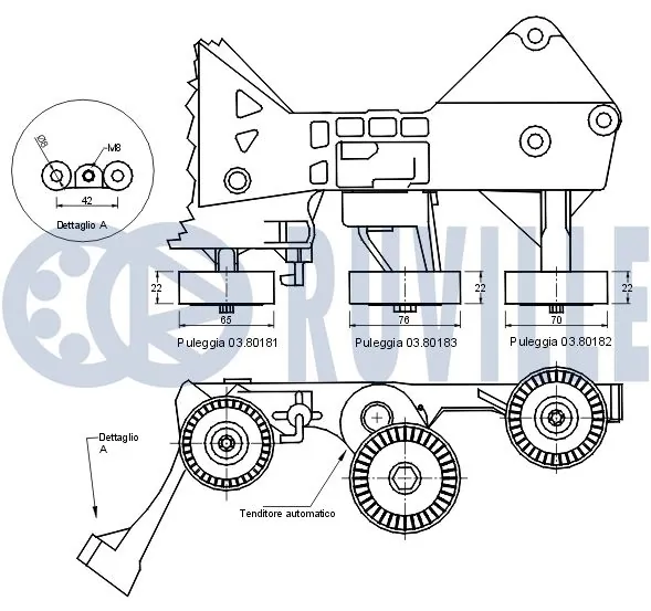 541533 Ruville Ролик натяжителя ременя агрегатів
