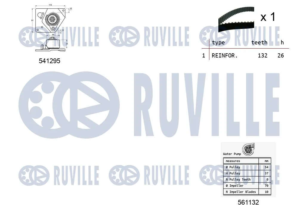 5501131 Ruville Ремінь ГРМ, комплект
