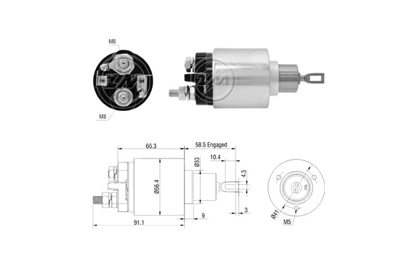 Тягове реле стартера на Audi 80 B3 89, 89Q, 8A