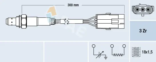 Лямбда зонд, датчик кисню до каталізатора Asia360 A60282