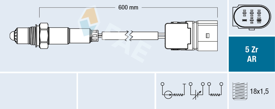 258007143 Bosch Лямбда-зонд, датчик кисню до каталізатора, правий