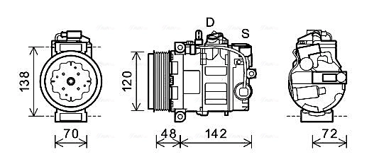 Компресор системи кондиціювання VAG 958126014BX ціна, від 439.75 USD