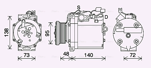 Компресор системи кондиціювання Chrysler 7813A070 ціна, від 95.23 USD
