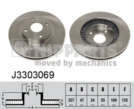 Диск переднього гальма Mazda 323 F VI хетчбек (BJ) (1998 - 2003) ціна, від 31.93 USD