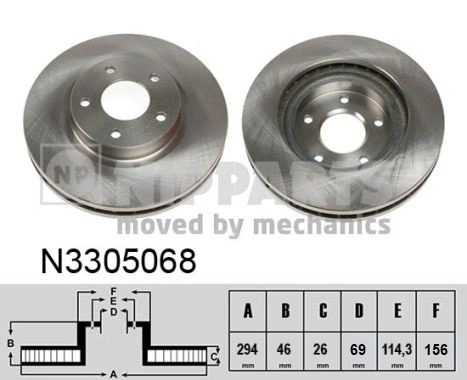Диск переднього гальма AYD 1050402 ціна, від 44.92 USD