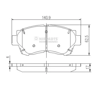 044912B030 Daihatsu Передні гальмівні колодки