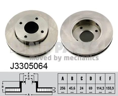 Гальмо дискове переднє на Mitsubishi Colt VI Z3A