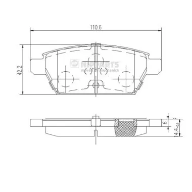 Задні гальмівні колодки Mazda GER12648Z ціна, від 20.59 USD