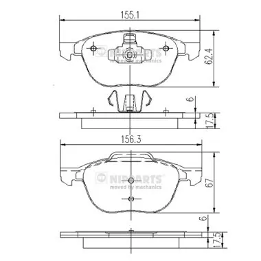 Передні тормозні колодки 1E103323Z Mazda