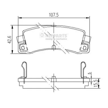 Задні гальмівні колодки T2215005 Toko cars