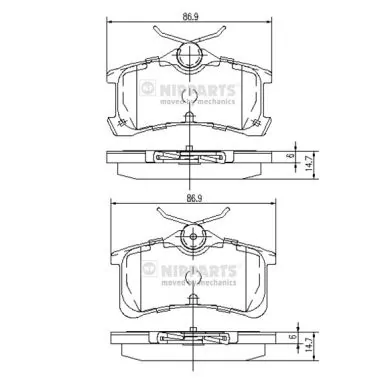 Задні гальмівні колодки CJ2205 Toko cars