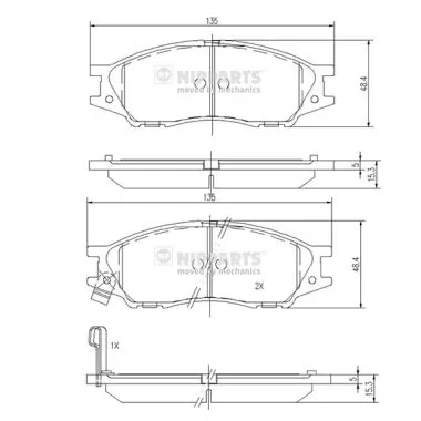 Гальмівні колодки Mazda 1N213328Z ціна, від 16.52 USD