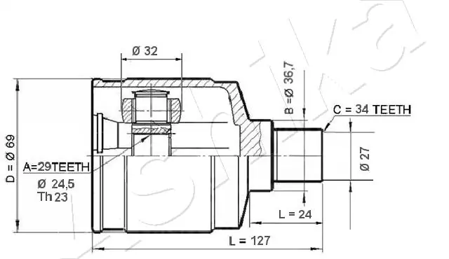 ШРКШ внутрішній, передній, лівий Daewoo Lanos седан (KLAT) (1997 - 2008) ціна, від 44.56 USD