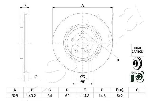 Купити Гальмівні диски передні Lexus RX 450H/350L/200T L25