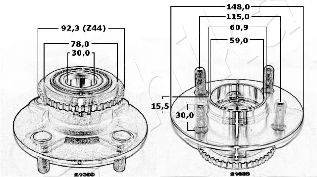 Маточини задніх коліс Ashika 4421039 ціна, від 47.36 USD