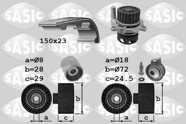 Комплект ГРМ Volkswagen Sharan I мінівен (7M8, 7M9, 7M6) (1995 - 2010) ціна, від 78.44 USD