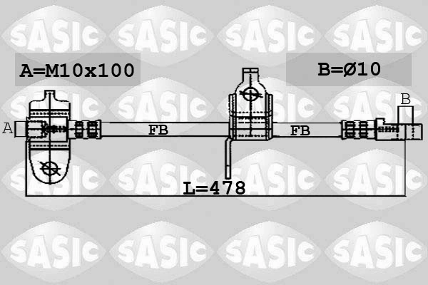 Шланг гальмівний передній, правий Ties F0397 ціна, від 15.23 USD