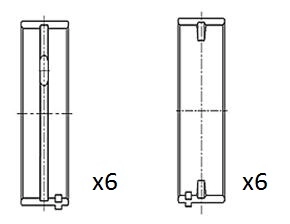 Вкладиші колінвала, корінні, комплект, стандарт (STD) H12946 Glyco