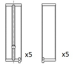 Вкладиші колінвала, корінні, комплект, стандарт (STD) H12495 Glyco