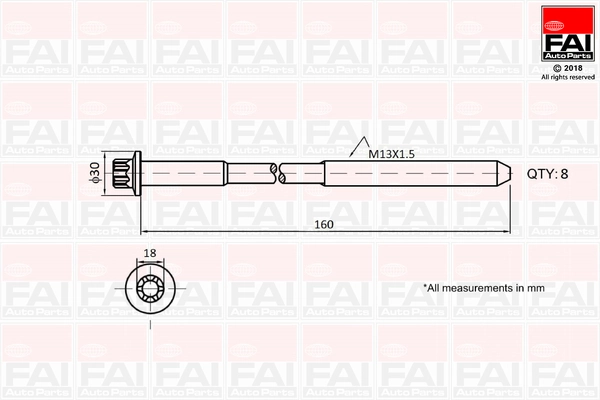 Болт кріплення головки блоку циліндрів на Land Rover Range Rover IV L405