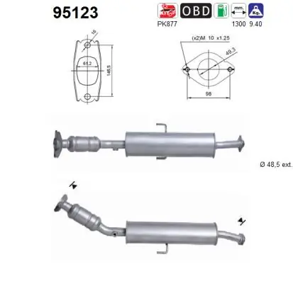 Купити 276223 Maxgear Глушник, передня частина