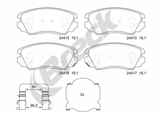 Гальмівні колодки Breck 244150070110 ціна, від 27.33 USD