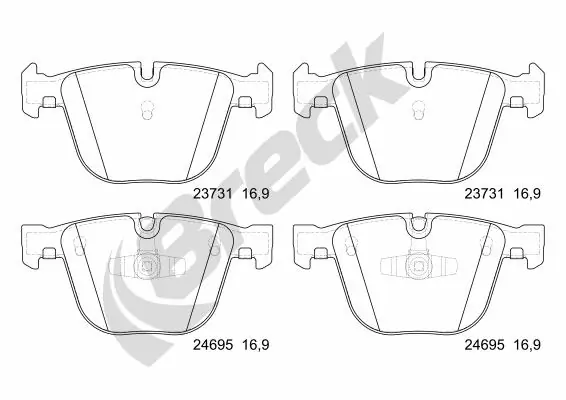 Задні гальмівні колодки Breck 237310070210 ціна, від 42.23 USD