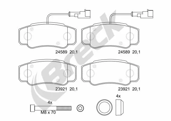 Задні гальмівні колодки Breck 239210070310 ціна, від 32.34 USD
