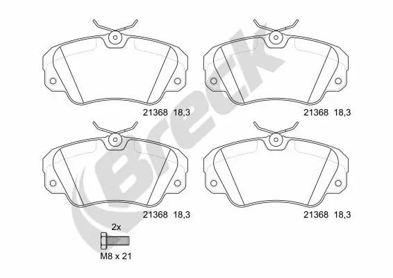 Гальмівні колодки Breck 213680070100 ціна, від 19.00 USD