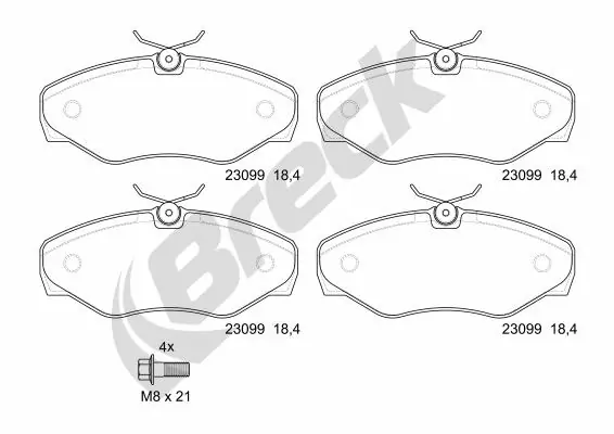 Гальмівні колодки Breck 230990070300 ціна, від 19.19 USD