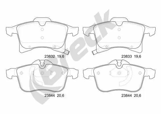 Гальмівні колодки Breck 238320070210 ціна, від 24.92 USD